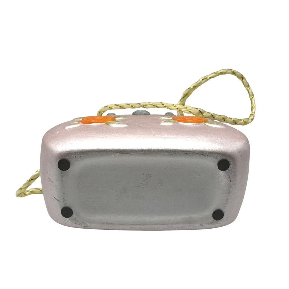 Ceramic Purse Container‎ Floral Rhinestones 4